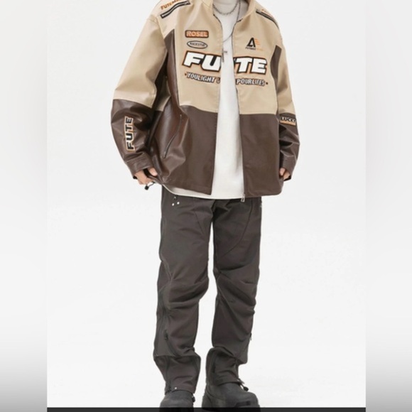 Vintage Letter Racer Jacket
Levefly - FUTE Embroidery Print Leather Jacket sz S - Picture 1 of 7